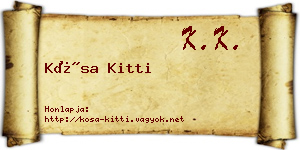 Kósa Kitti névjegykártya