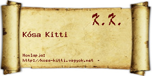 Kósa Kitti névjegykártya